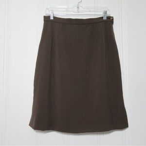 Valentino Boutique Classic Brown A-Line Skirt Size 12